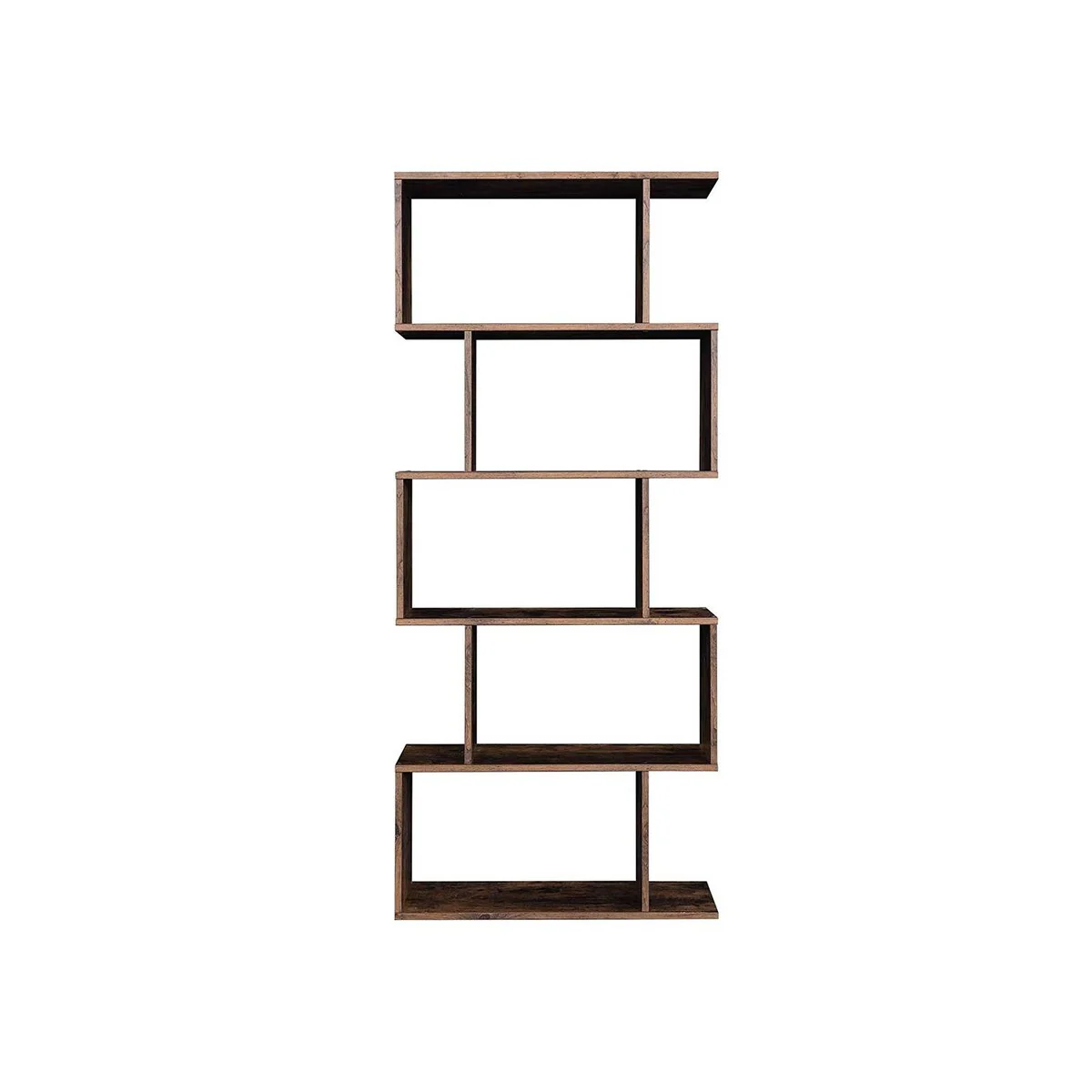 Wooden Bookcase, 5-Tier Display Shelf and Room Divider, Freestanding Decorative Storage Shelving Bookshelf