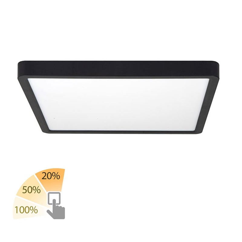 Highlight plafondlamp Piatto - 1 lichts - 30 x 2.5  cm - zwart