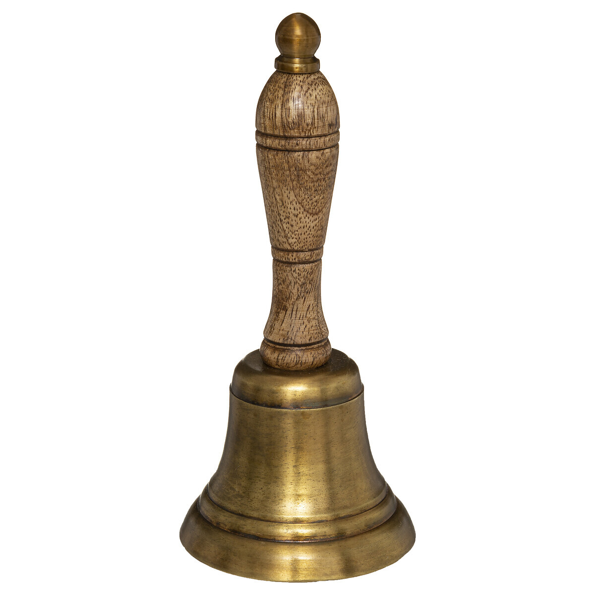 Metal bell Mango wood handle, D.7,5 cm