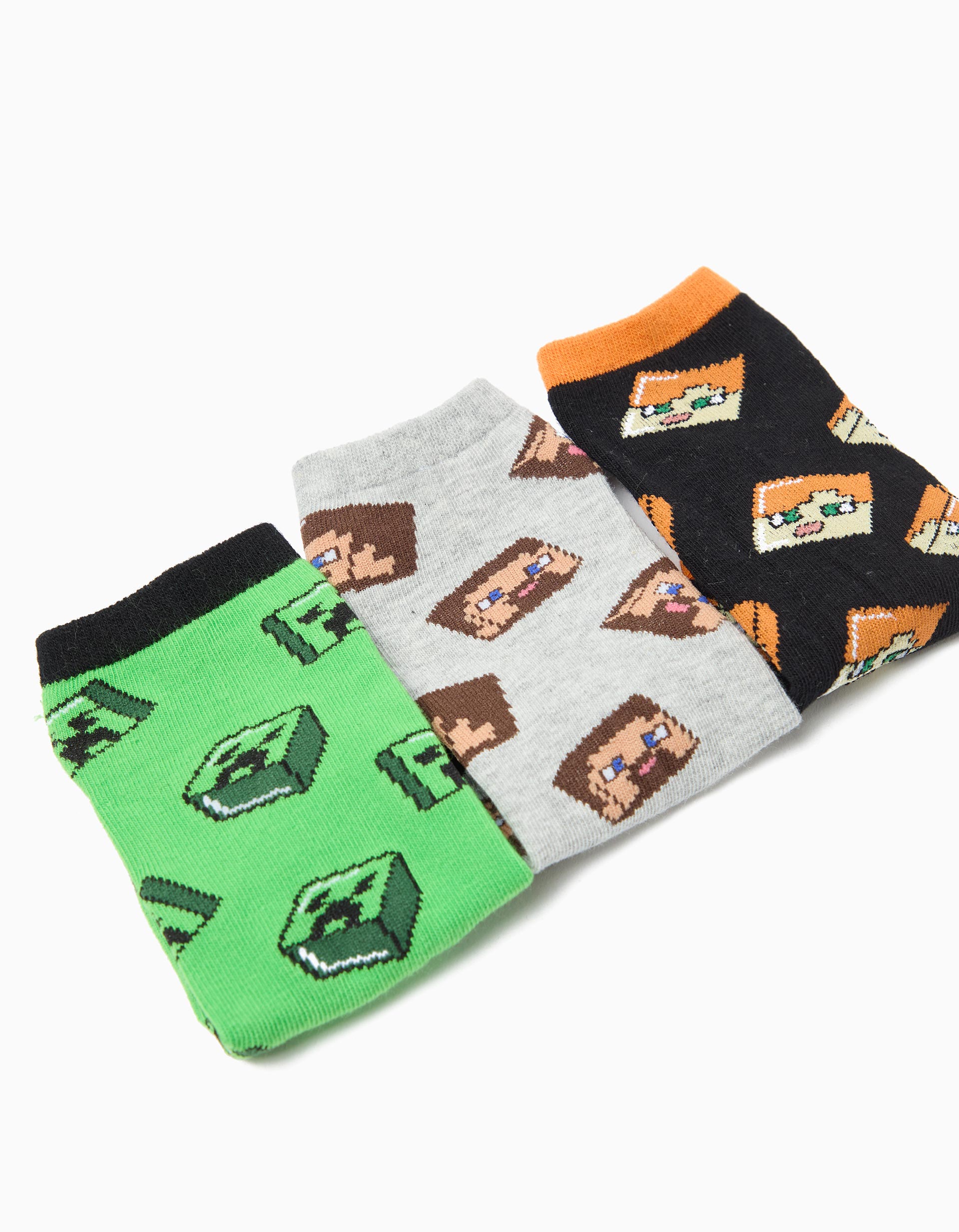 Pack 3 Meias 'Minecraft', Menino, Multicor