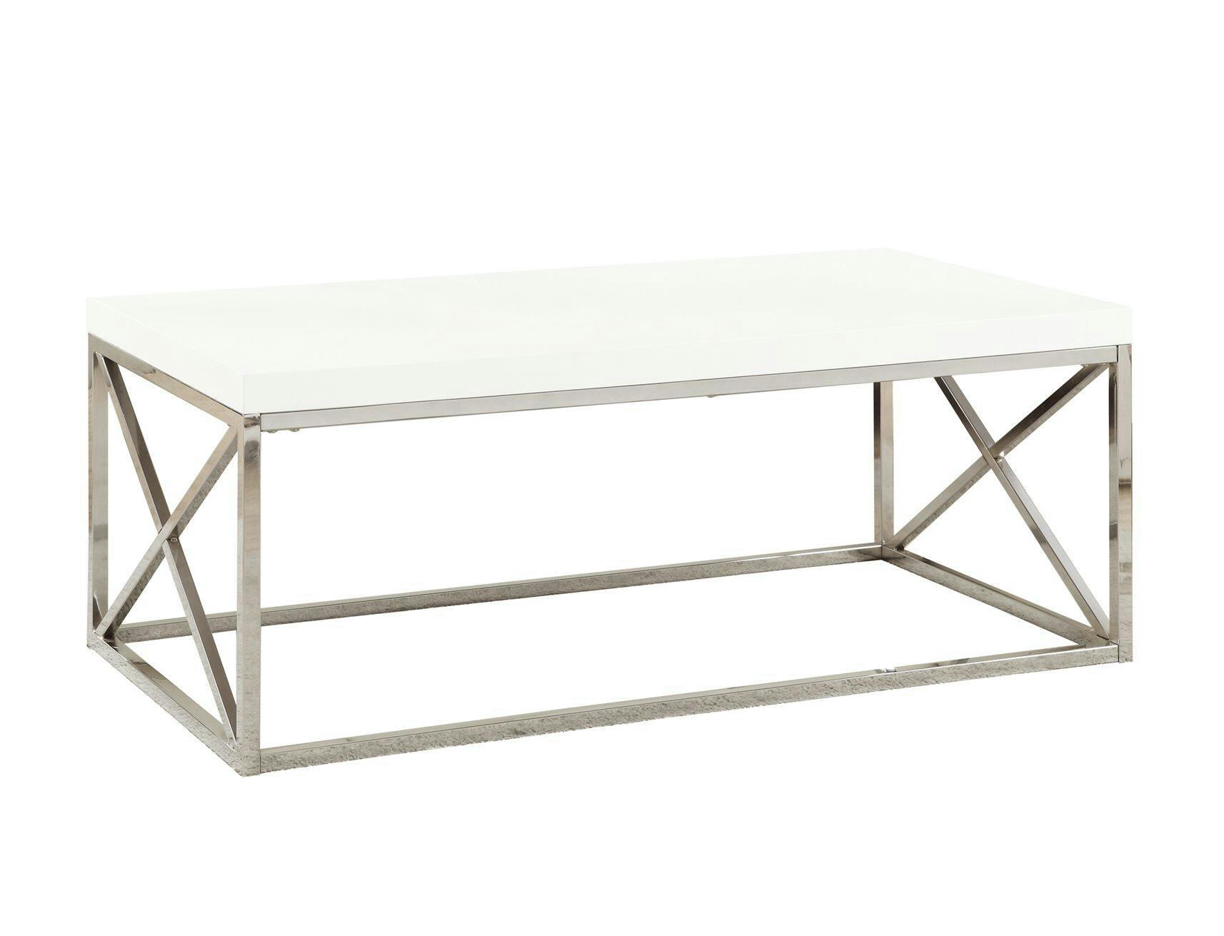 Monarch Rectangular Coffee Table With Chrome Base