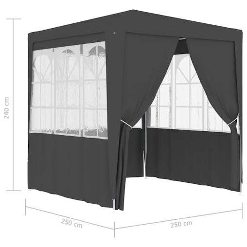 NNEVL Professional Party Tent with Side Walls 2.5x2.5 m Anthracite 90 g/m&sup2;