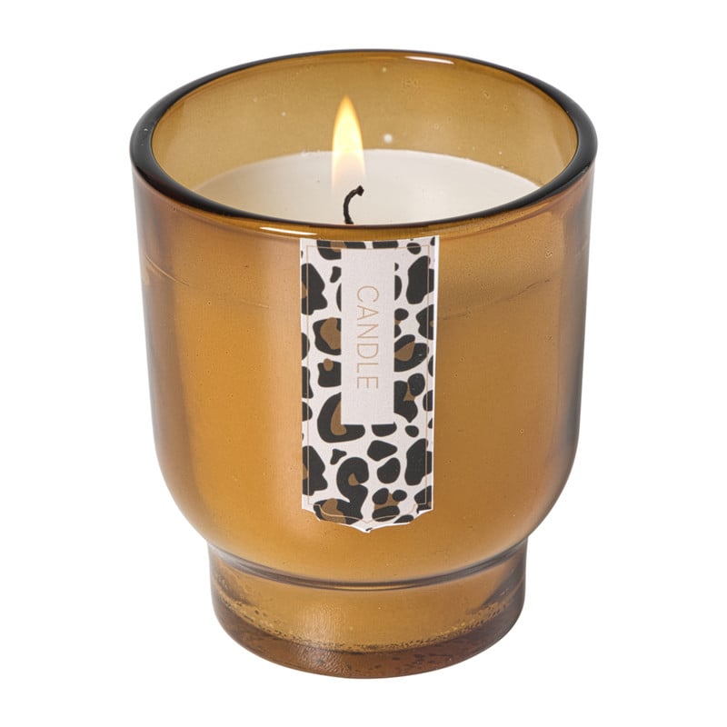 Kaars in glas - bruin - &Oslash;7.5x8.5 cm