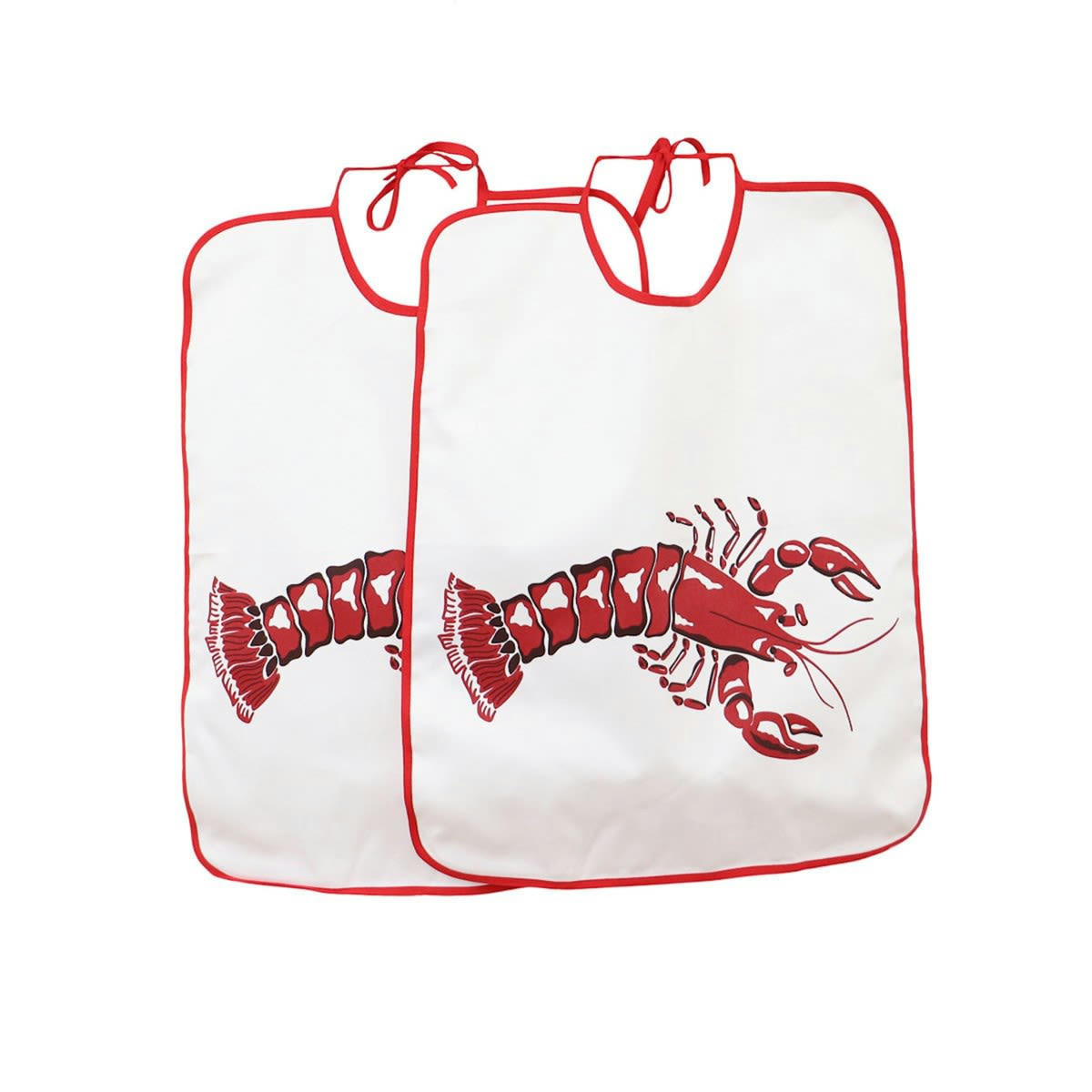 - Lot de 2 bavoirs impriméable en coton rouge foncé