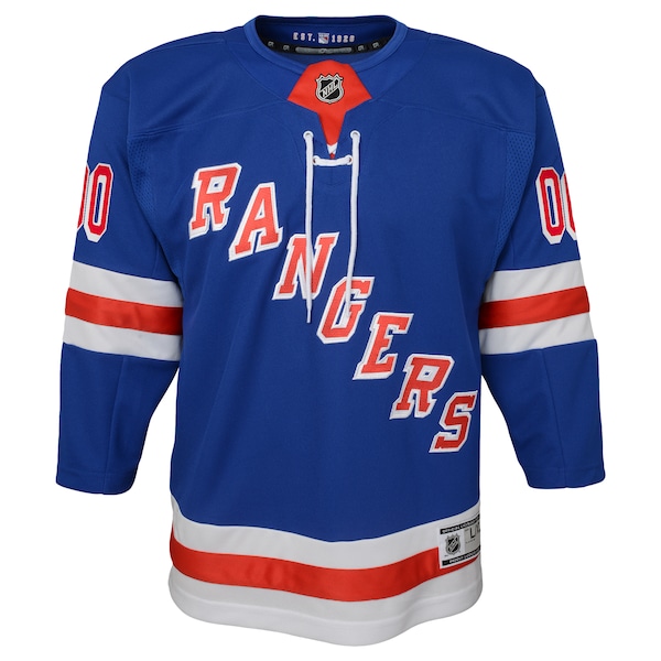New York Rangers Youth Home Premier Custom Jersey - Blue