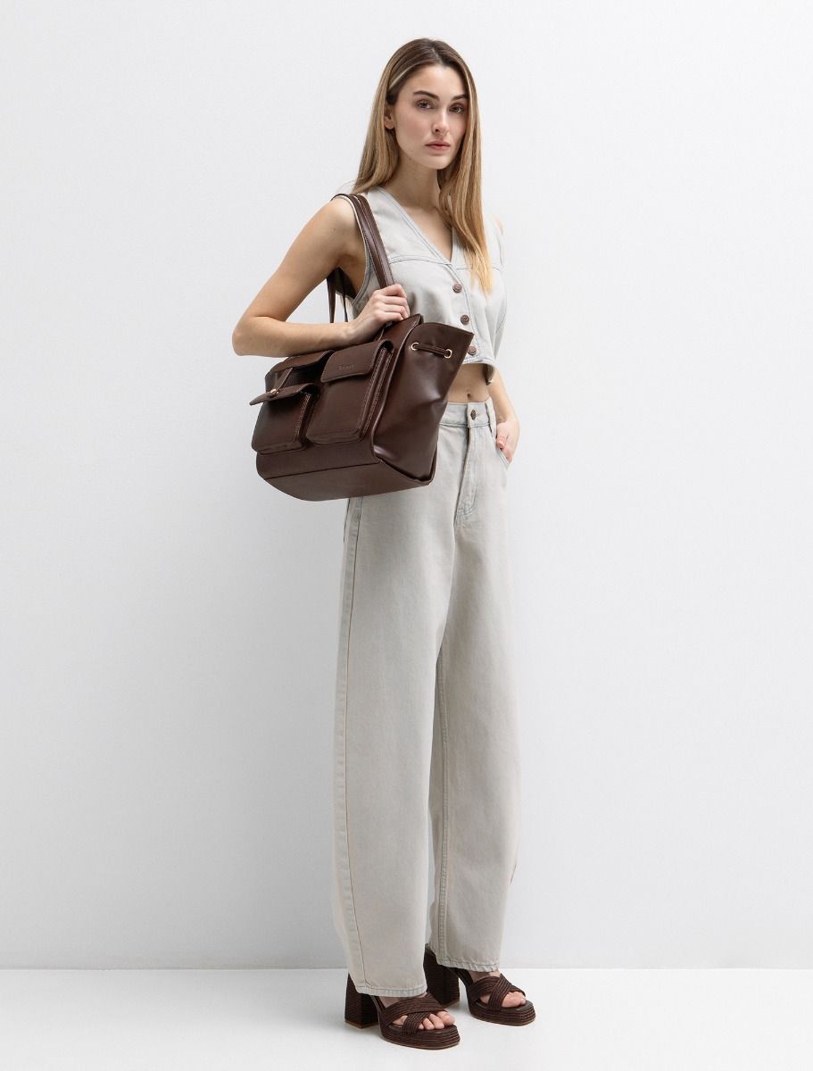 Crop γιλέκο τζιν