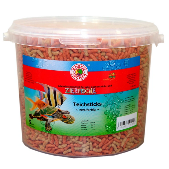 Fischfutter, TEICHSTICKS GELB/ROT EIMER, 5 L