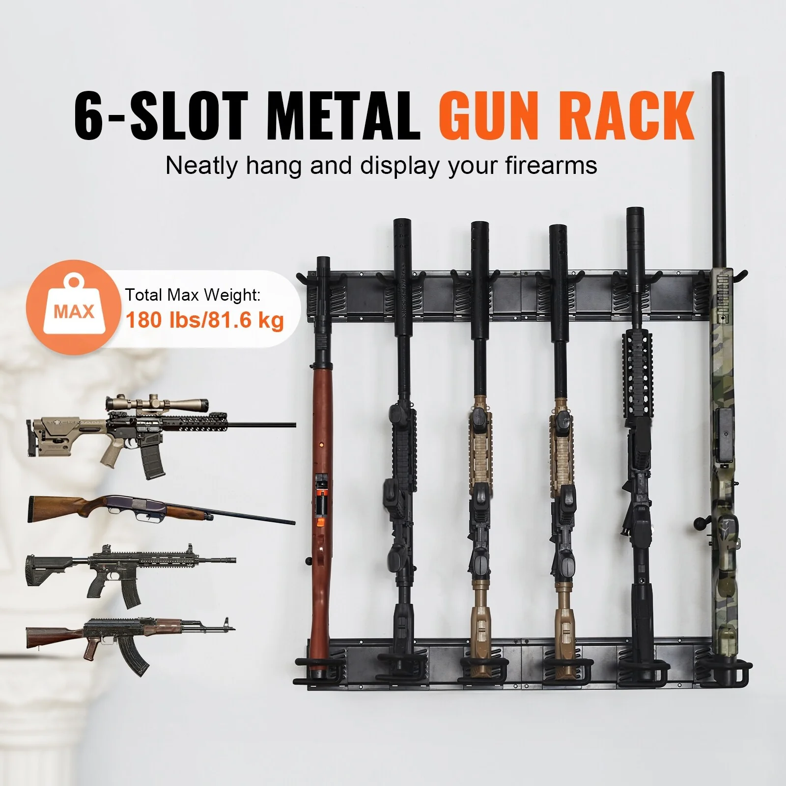Gun Rack Wall Gun Rack Display Stand with Soft Padding