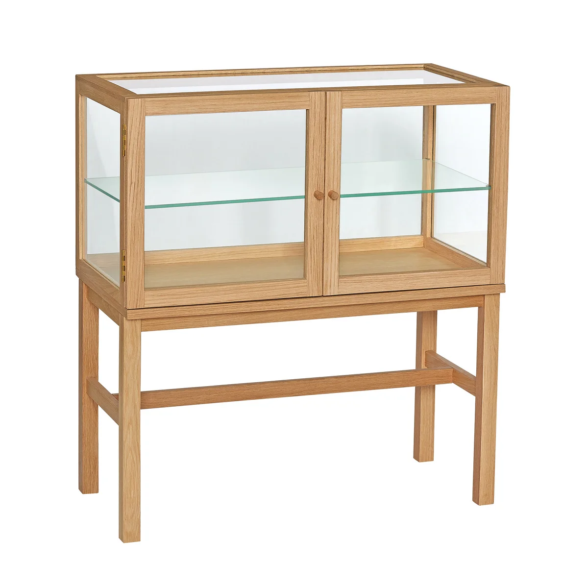 Hübsch Interior - Poetic Display Schrank, H 88 cm, Glas / Eiche natur