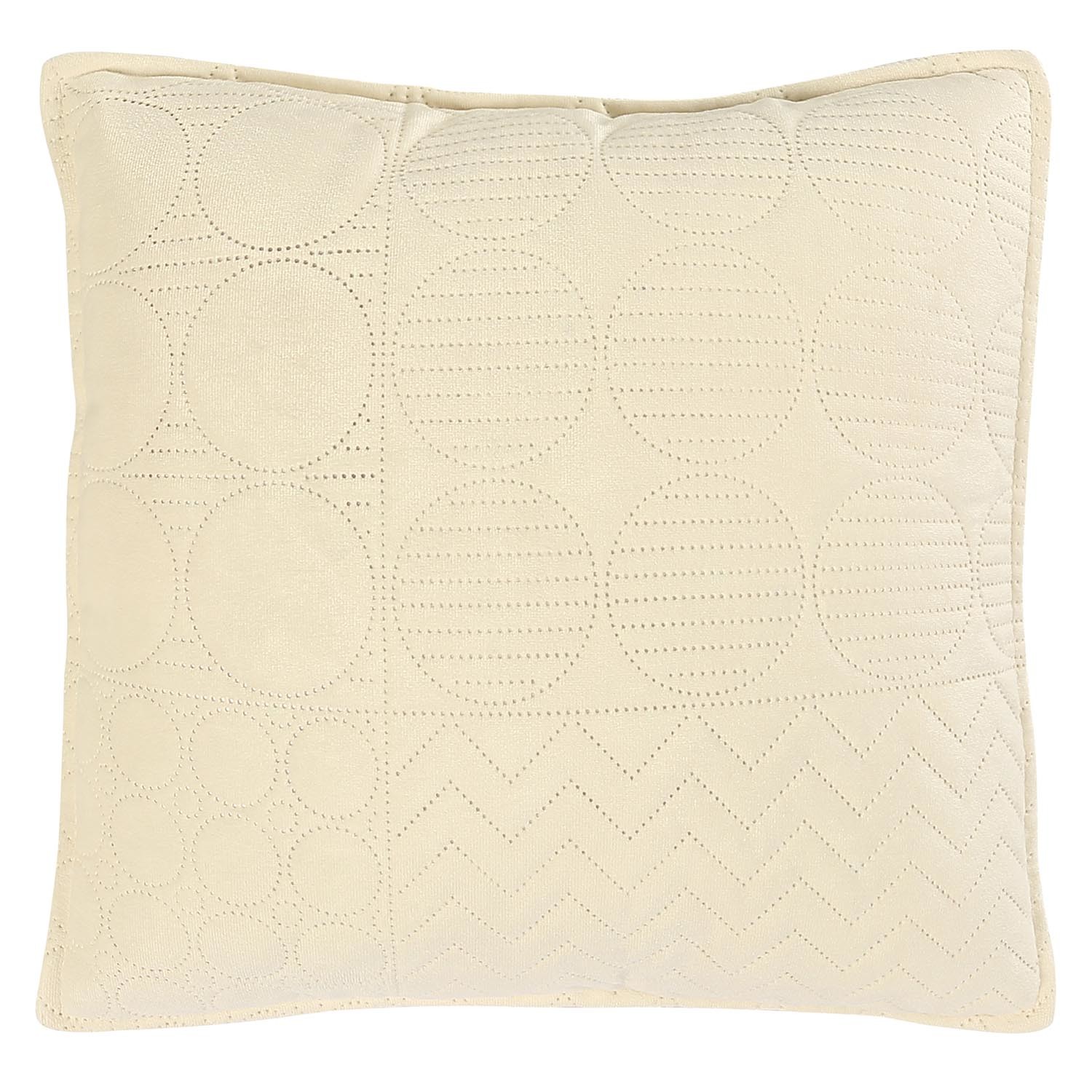 Poszewka 40x40 Elegant kremowa welurowa geometryczna