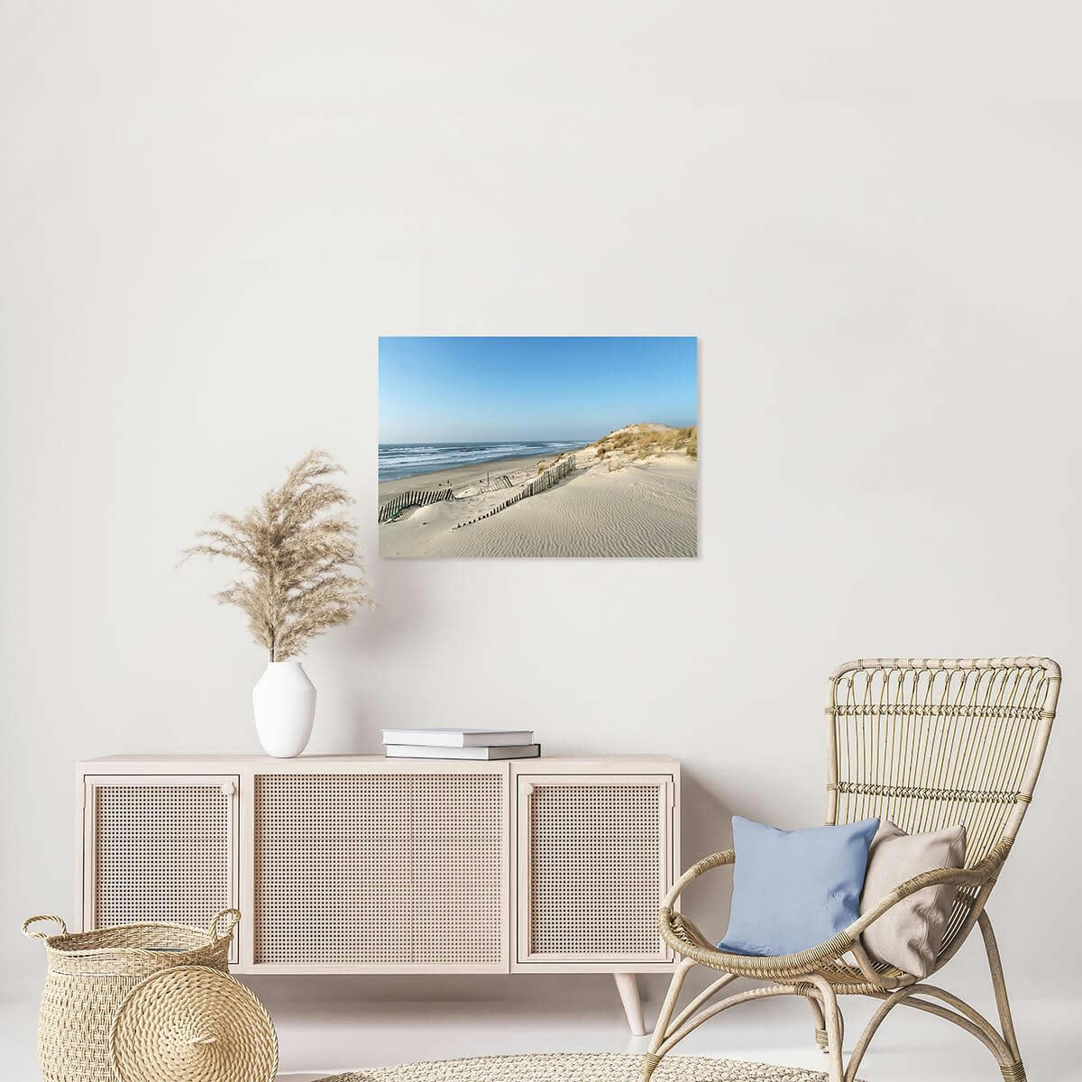 PLAGE - Tableau sur toile dune littoral 45x65 cm