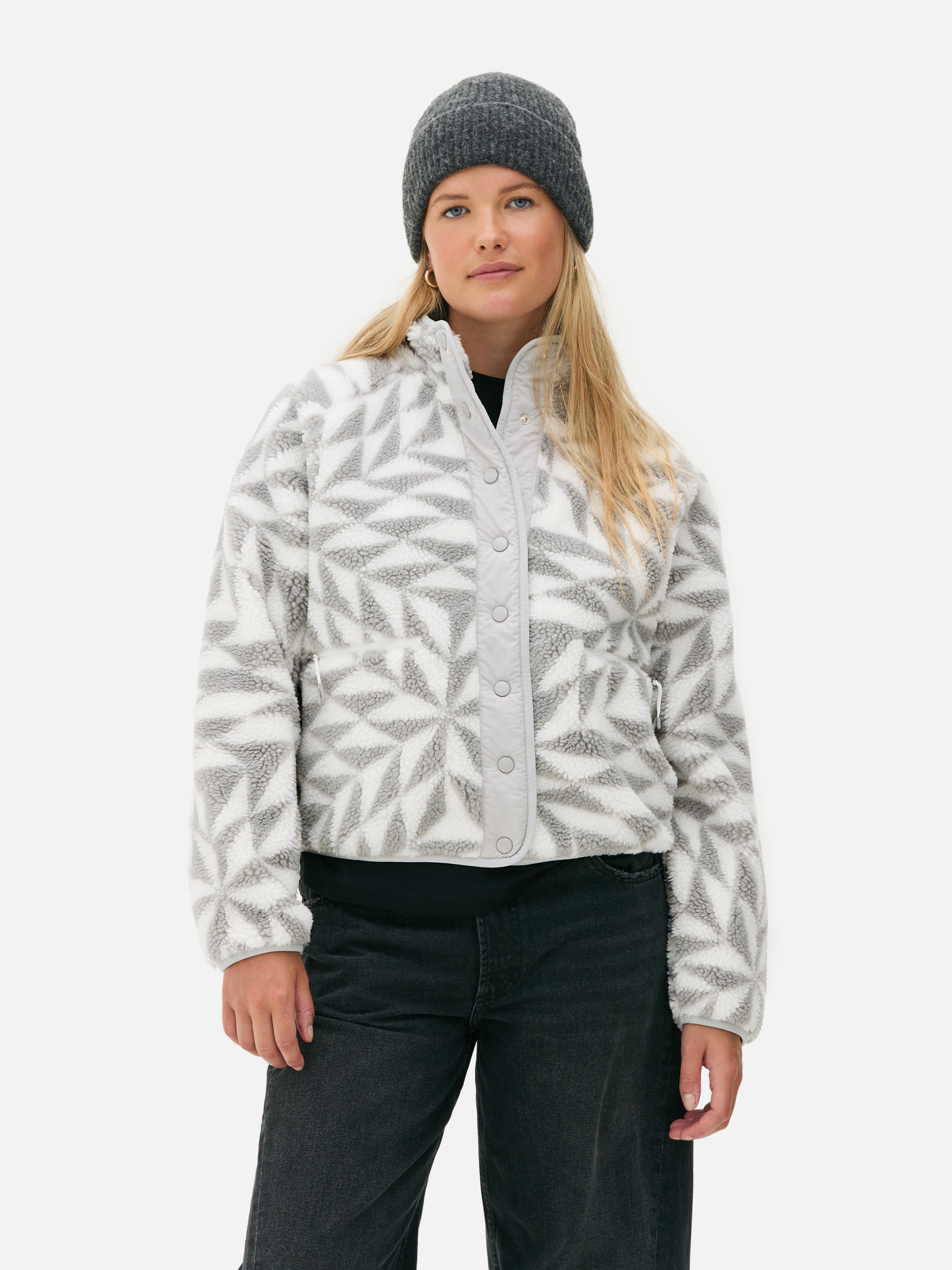 Printed Snap Button Borg Fleece