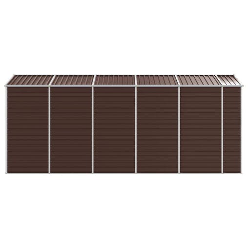 NNEVL Garden Shed Brown 191x470x198 cm Galvanised Steel
