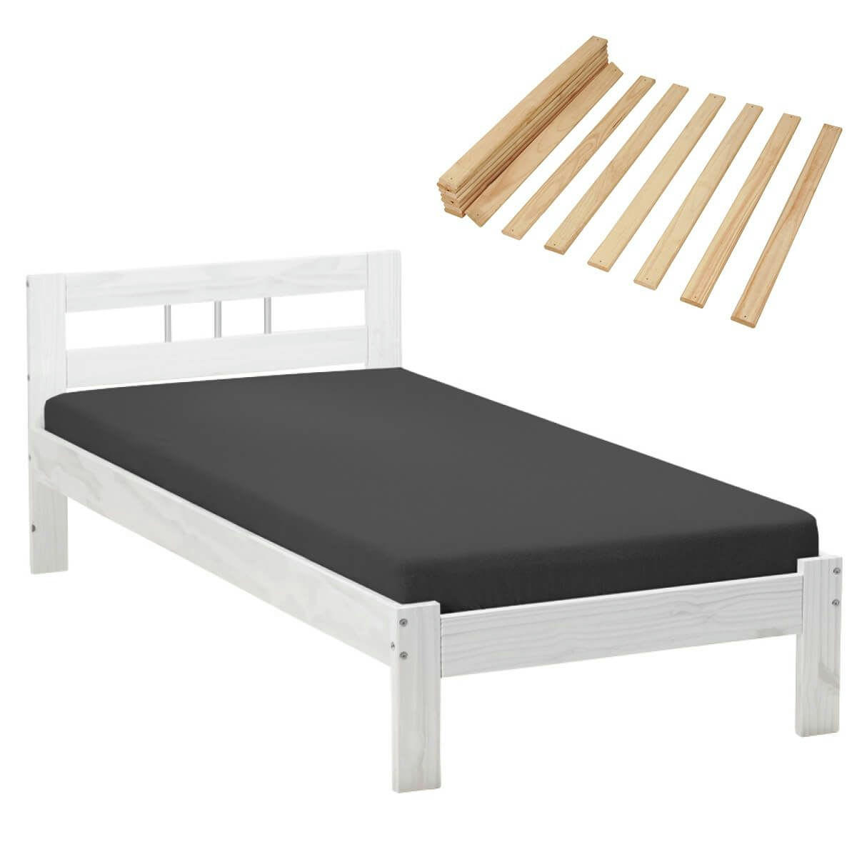 ALASKA - Pack  lit 90x200cm + sommier 15 lattes