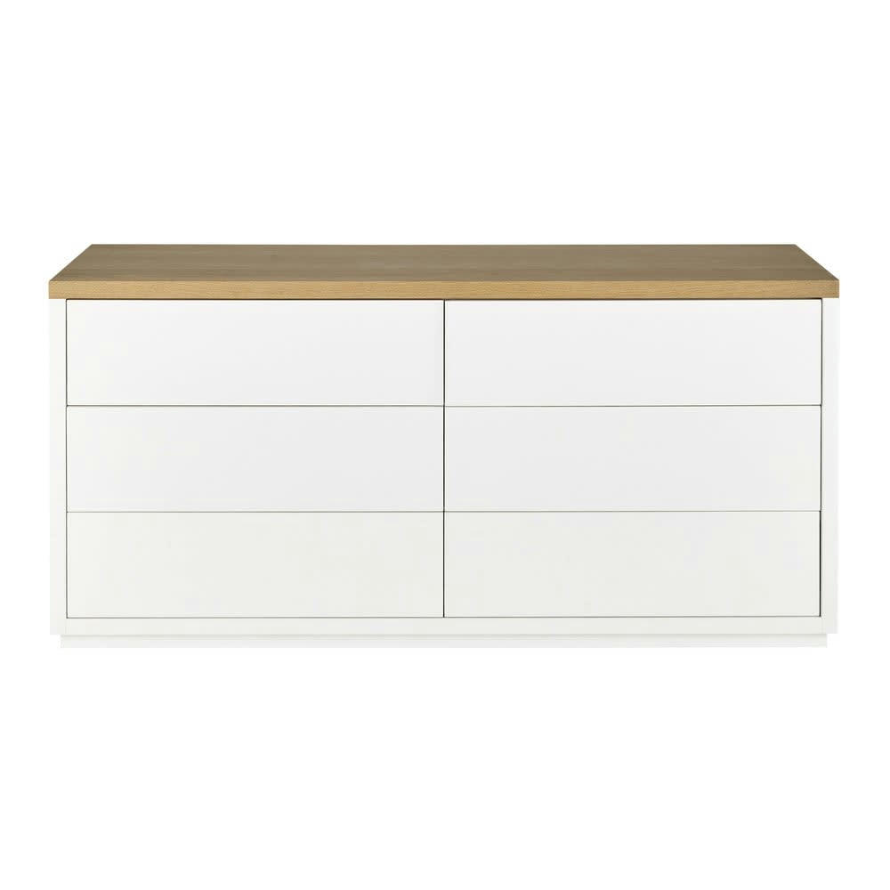 Austral - Commode double 6 tiroirs blanche