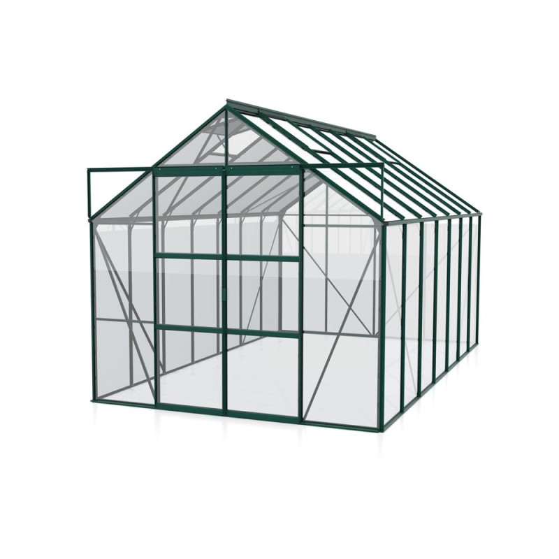 Serre en verre Uranus verte 11,5 m² VITAVIA