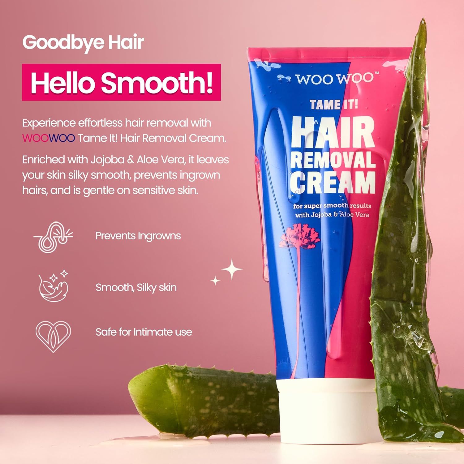 WooWoo Tame It! Natural Intimate Hair Removal Cream 50ml - Pack of 2