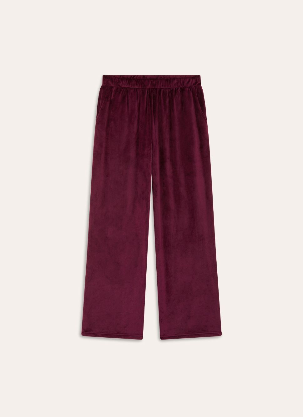 PANTALON DE PYJAMA EN VELOUR ULTRA AUBERGINE