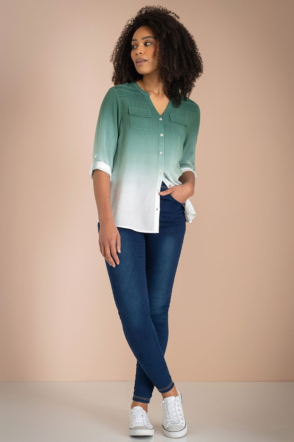 Klass. Embellished Dip Dye Shirt
