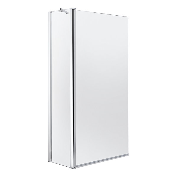 Pare-baignoire 2 volets verre transparent profilé finition poli GoodHome Calera H. 140 x l. 104 cm