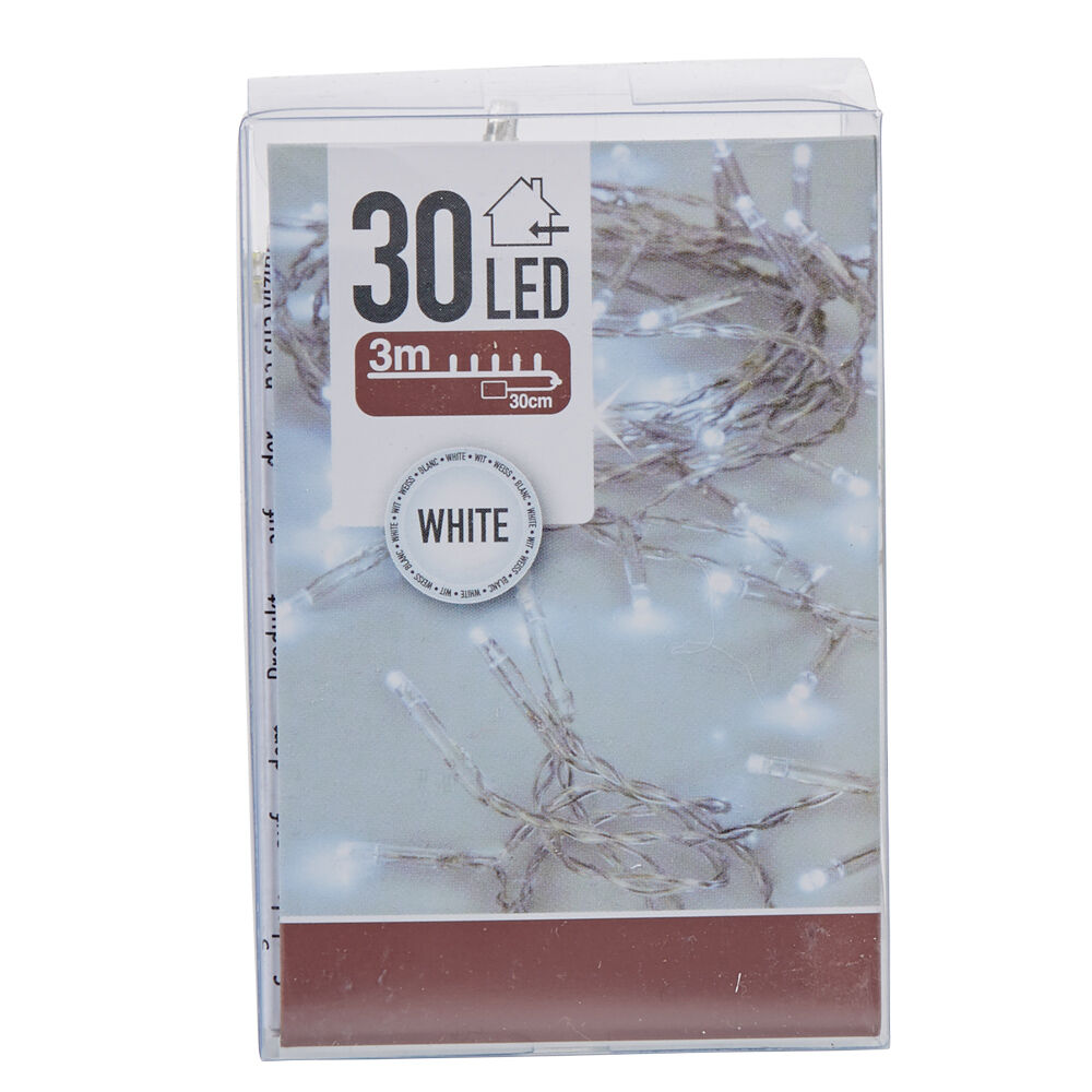 Guirlande électrique No&euml;l intérieur 30LED blanc froid 3 m