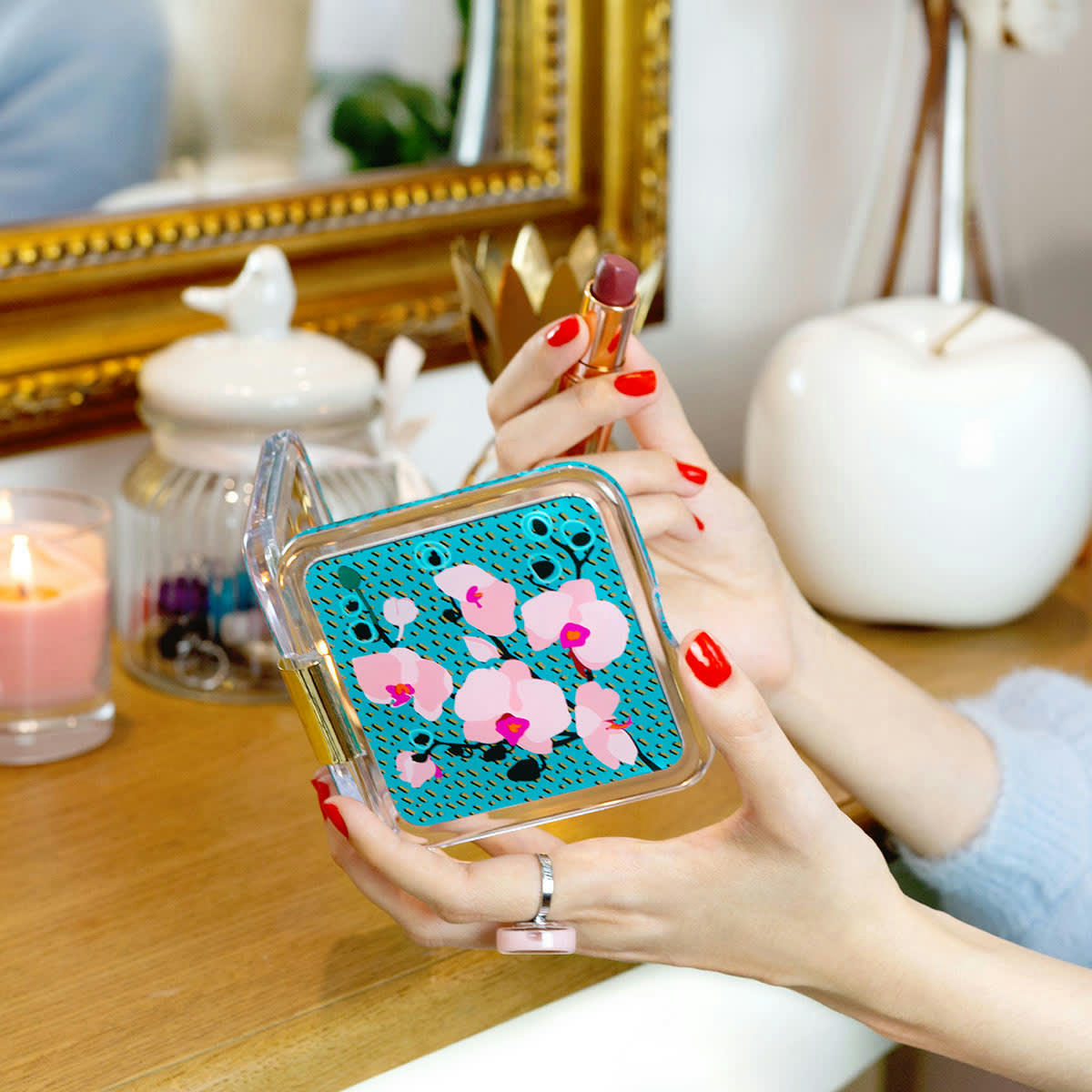 CLAP - Miroir de poche carré 10x10cm