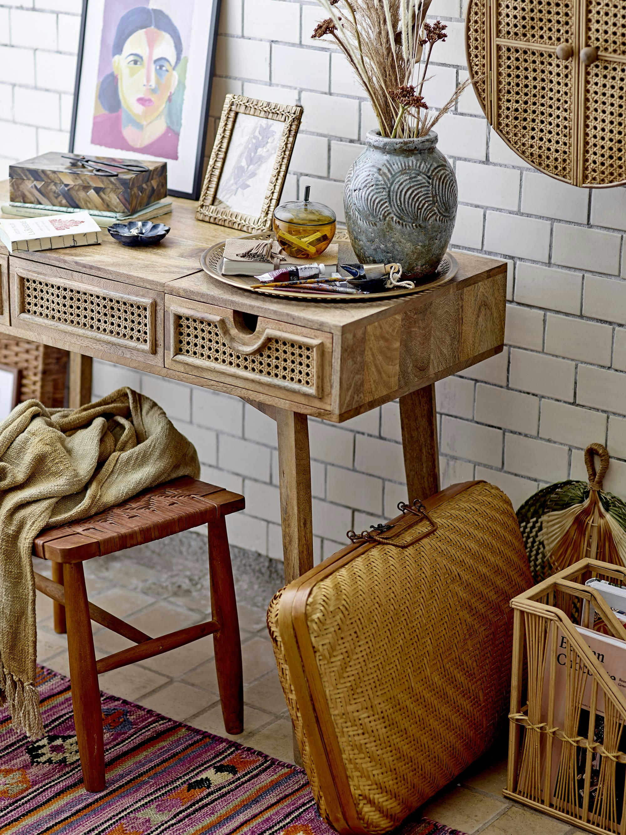 OTTO - Armoire en rotin marron