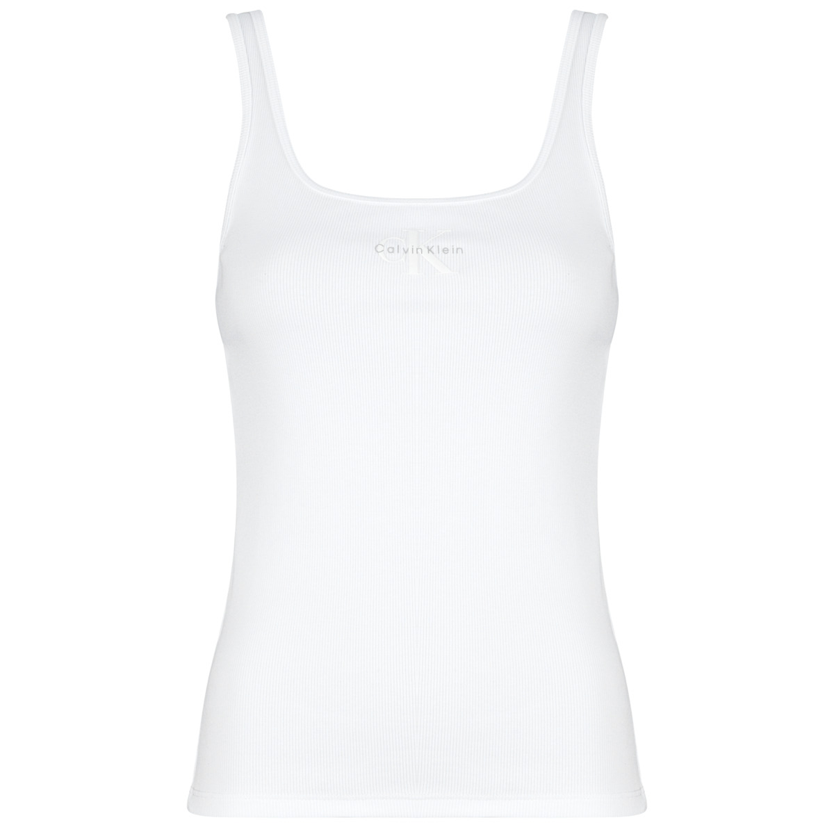 Calvin Klein Jeans - MONOLOGO SCOOP NK RIB TANKTOP - White