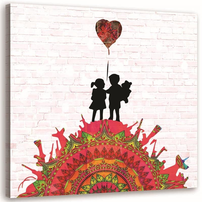 Feeby Obraz Mural Banksy dzieci na wzgórzu broni 30x30