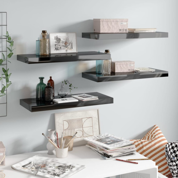 Półka ścienna Czarny 60 x 23.5 x 3.8 cm MDF vidaXL