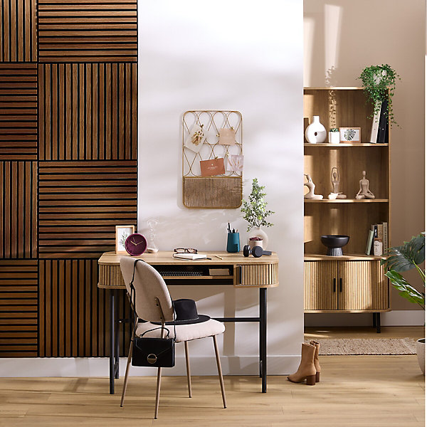 Panneau décoratif mural Colva bois foncé 60x60cm - Atmosphera