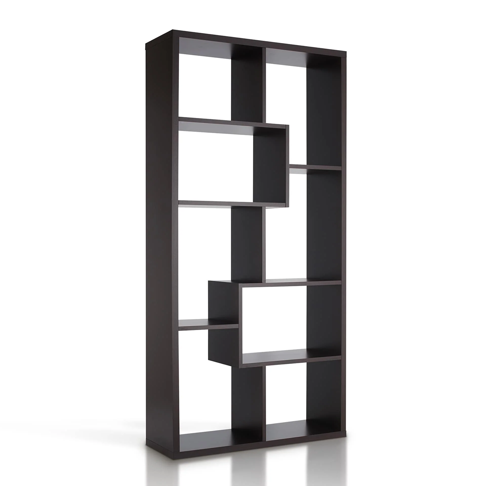 Geometric Contemporary 8-Shelf Display Bookcase by Furniture of America
