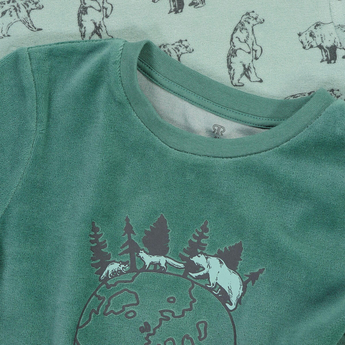 Lot de 2 pyjamas en velours imprimés ours