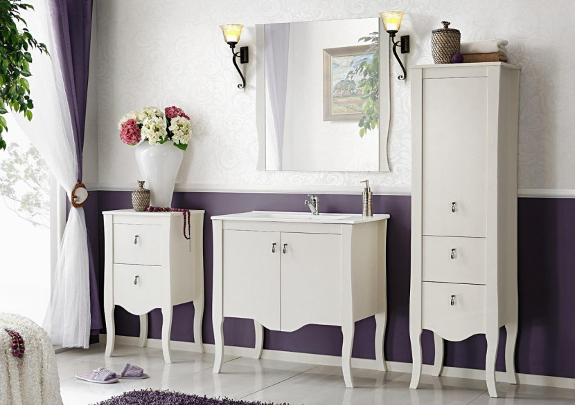 Lustro stylizowane w drewnianej ramie 80 cm Elisabeth