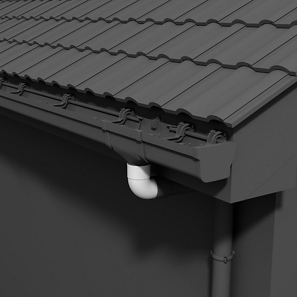 Coude M/F 87 deg pour tuyau de 80 mm - Blanc