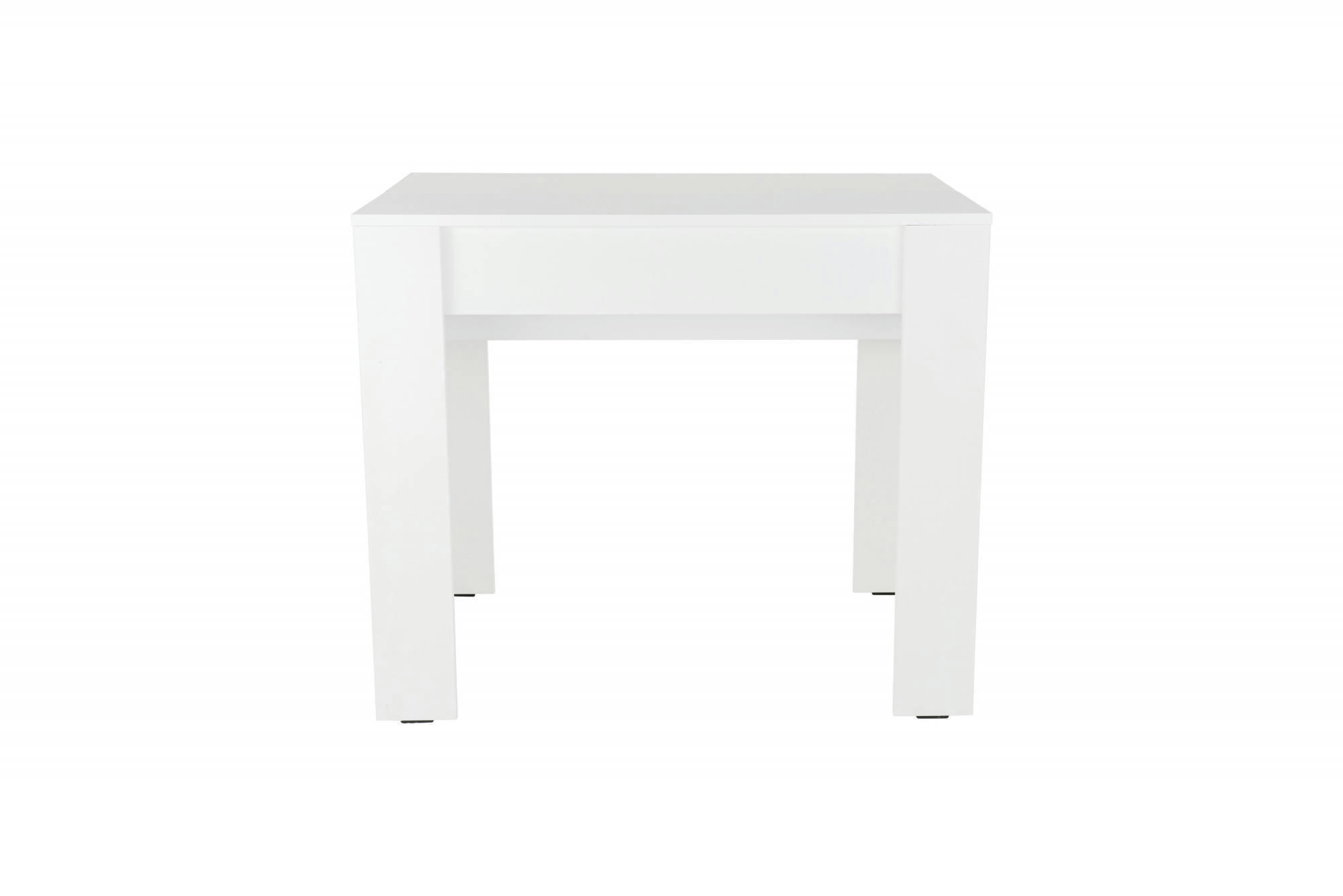 - Console table à manger extensible moderne effet bois blanc
