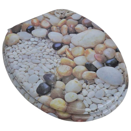 NNEVL Toilet Seats with Hard Close Lids MDF Pebbles