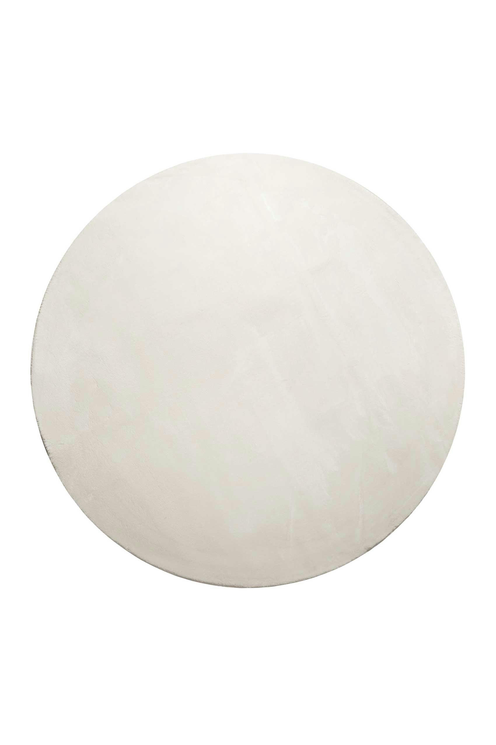 LAGO - Tapis rond tufté mèches rases blanc cassé crème 200 D