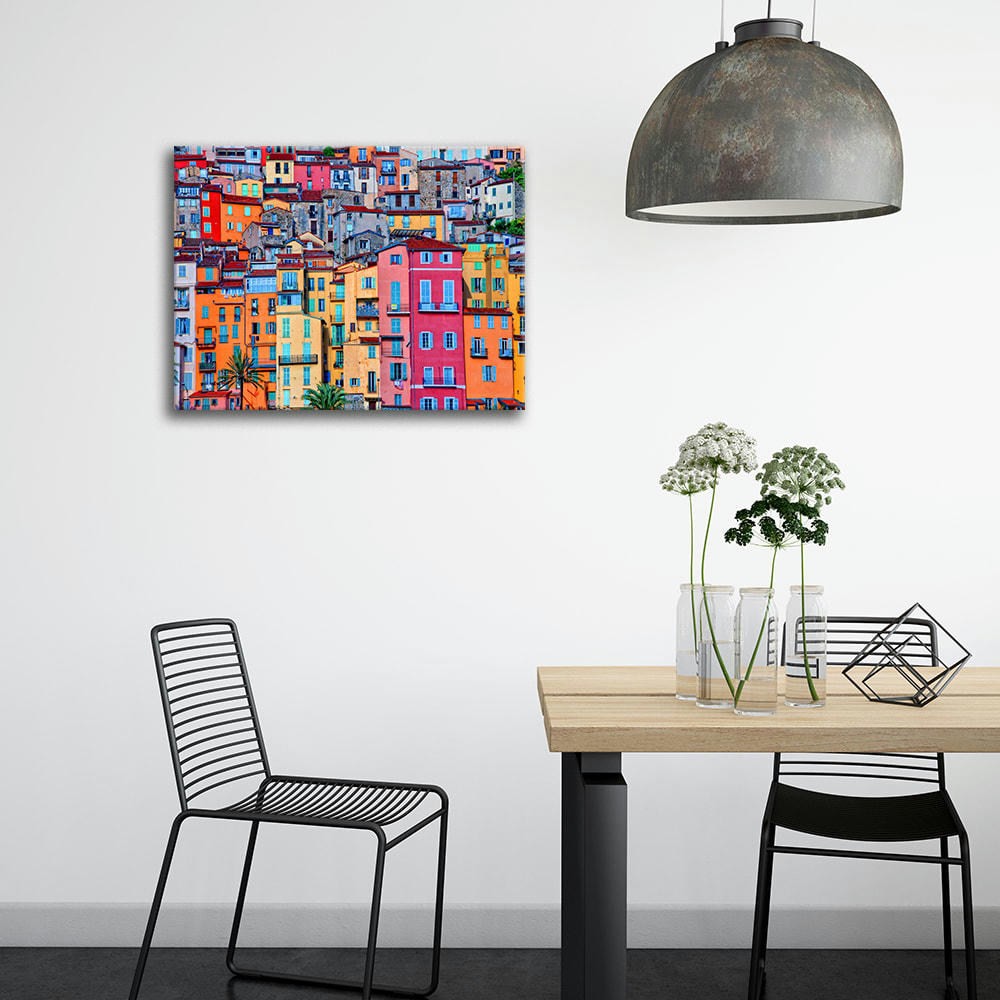 - Tableau impression sur toile quartier coloré 80x100cm