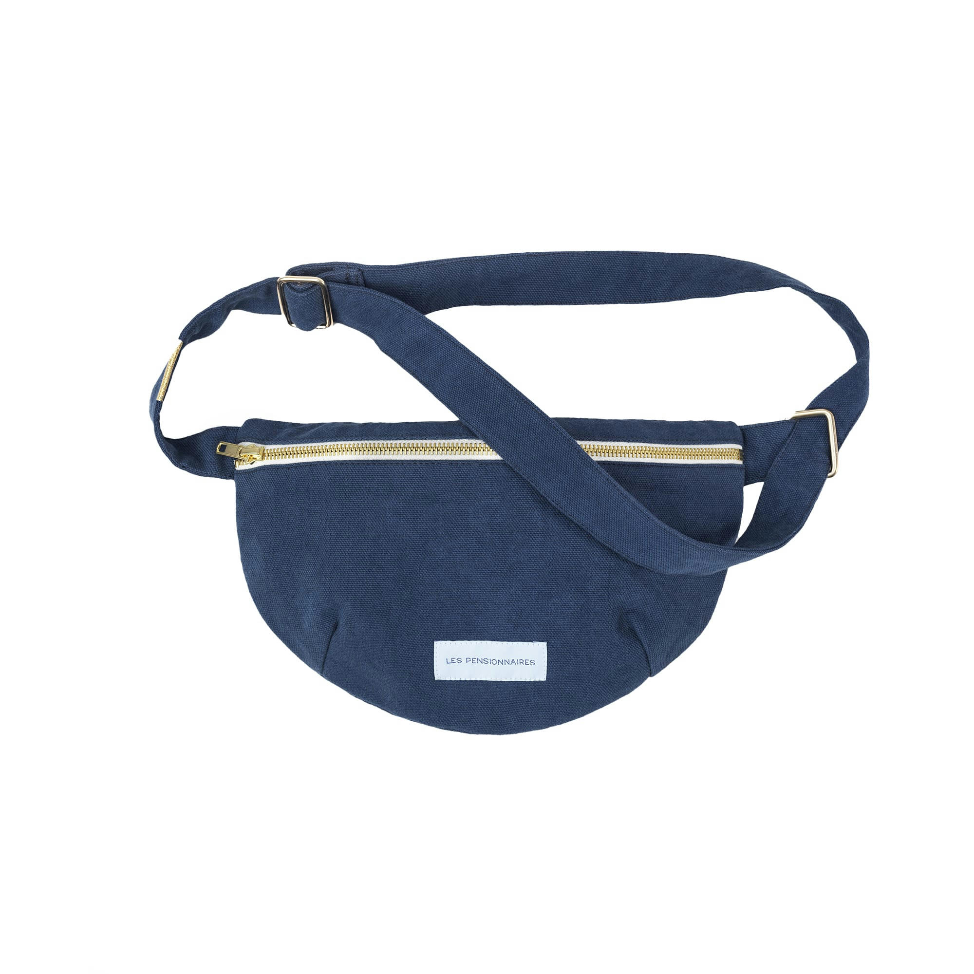 - Sac banane en toile de coton bio bleu orage uni