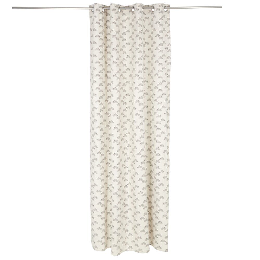 Rideau polycoton 140x240cm imprimé taupe noir