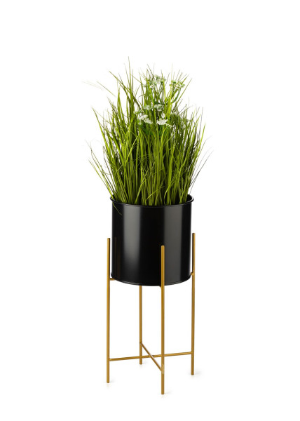 Kwietnik z osłonka 55 cm złoto czarny LOFT