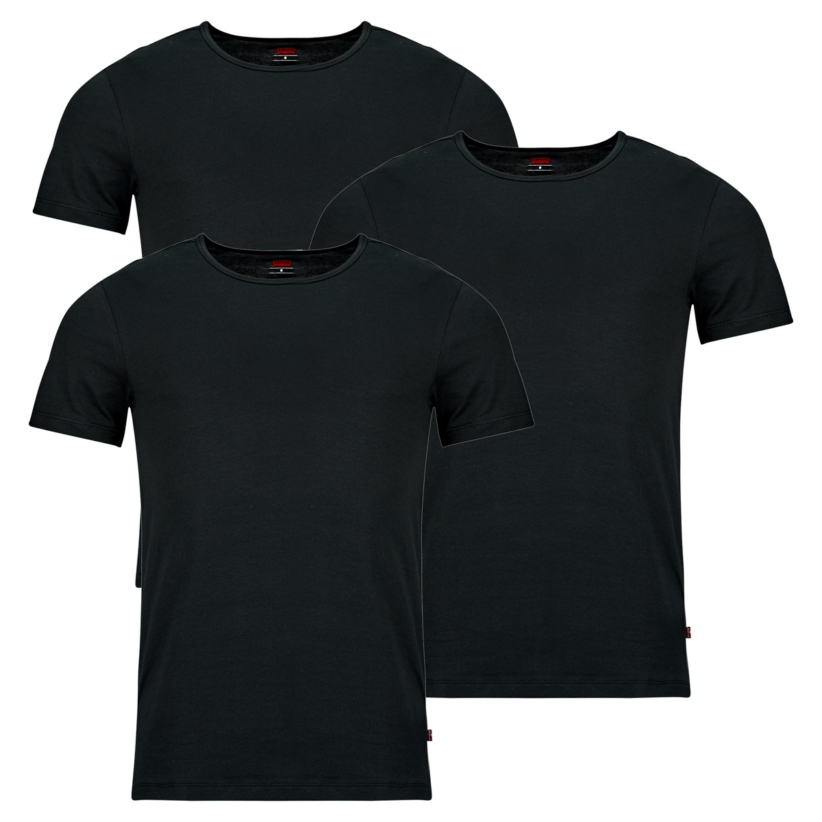 Levi's - SOLID CREW  pack de 3 - Black