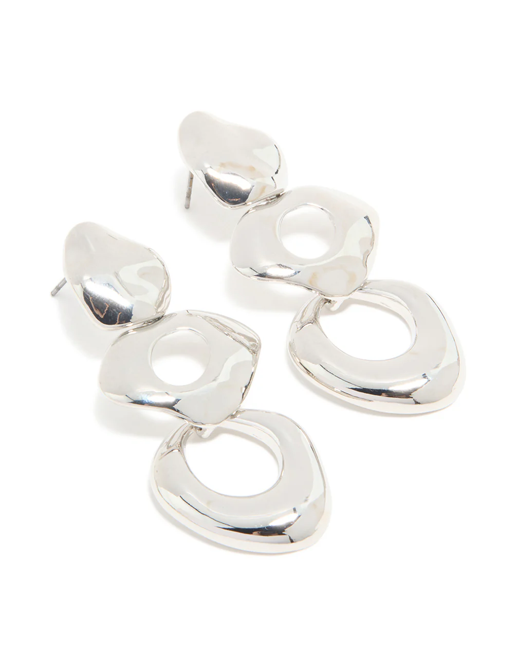 Silver Open Orb Drop Earrings