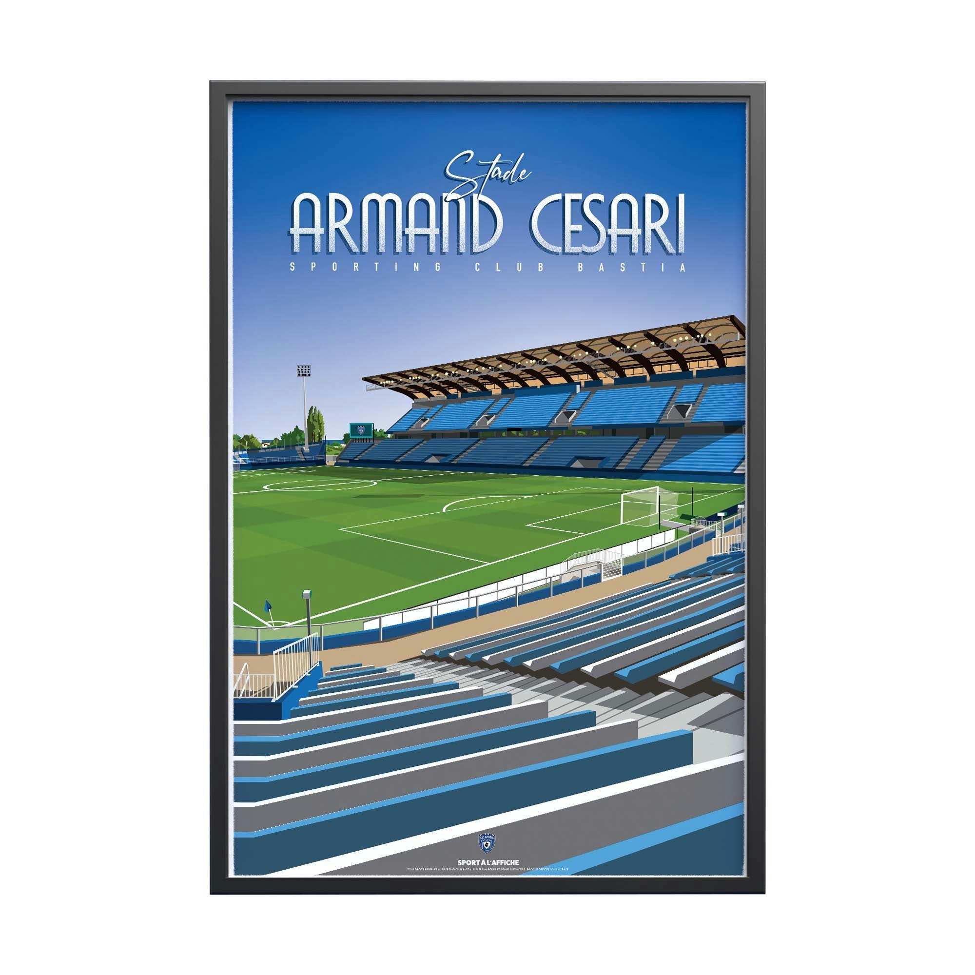 FOOTBALL - Affiche Foot - SC Bastia - Stade Armand Cesari 40x60 cm