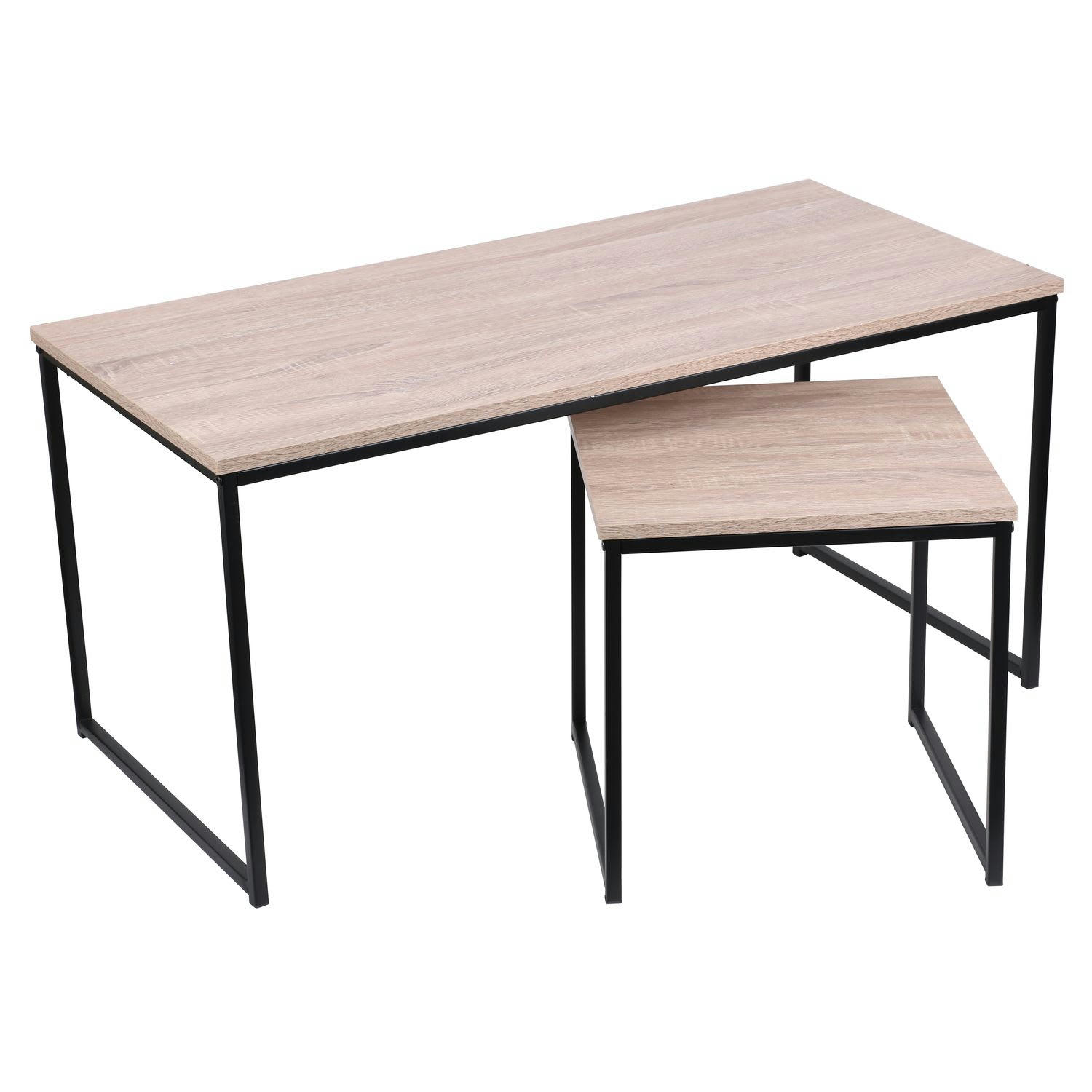 COLORADO - Lot de 2 tables basses en mdf et métal marron