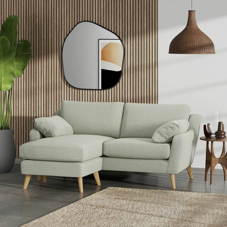 Habitat Ivor Left Hand Corner Sofa - Sage Green - Ash