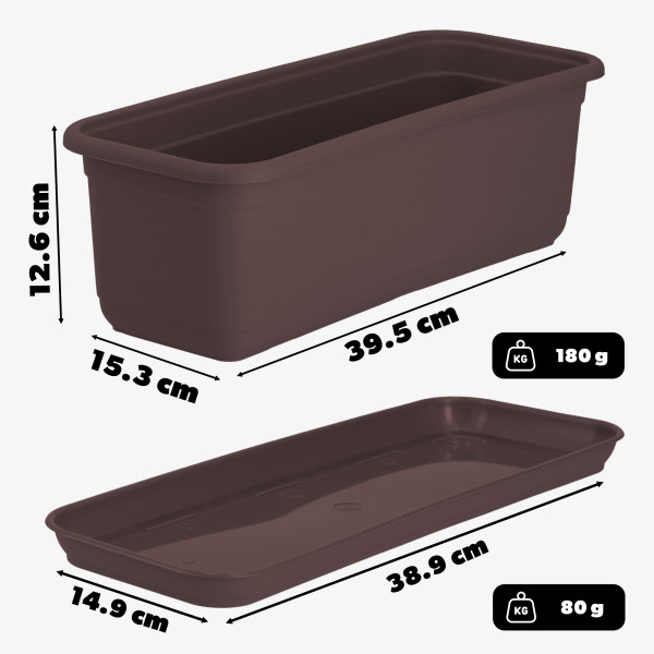 KADAX Skrzynka Balkonowa Doniczka 40cm   Podstawka