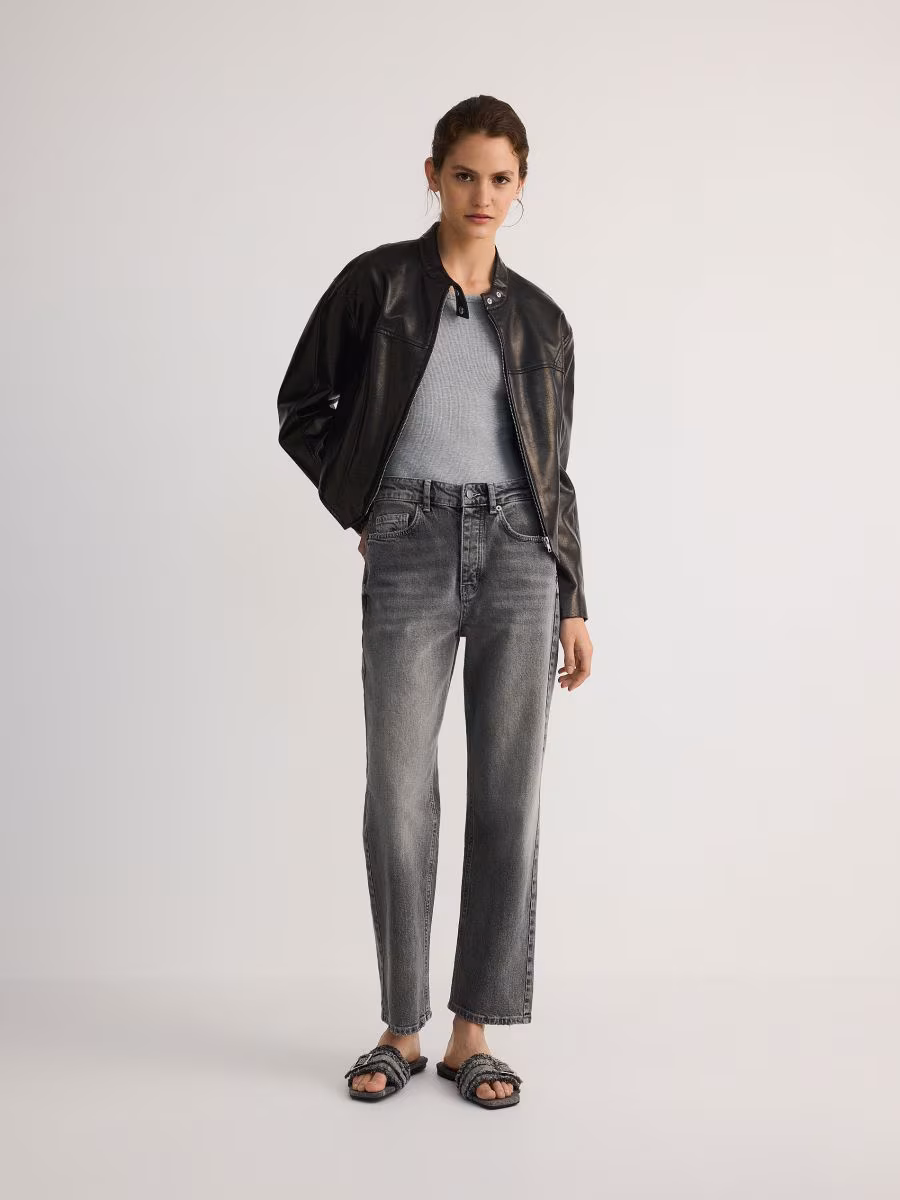 High Waist Straight Jeans
