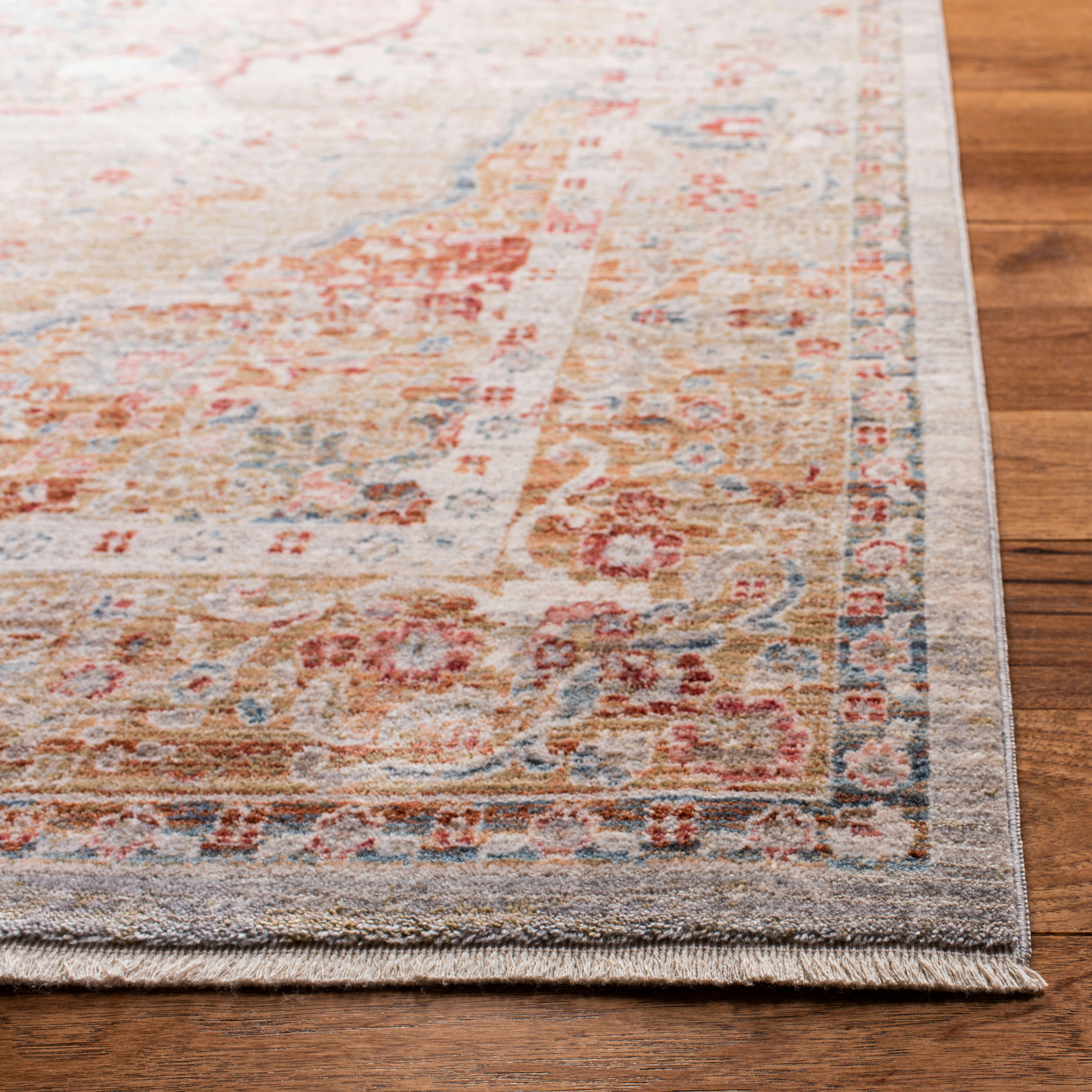 KENITRA - Tapis de salon interieur en gris & bleu clair, 91 x 152 cm